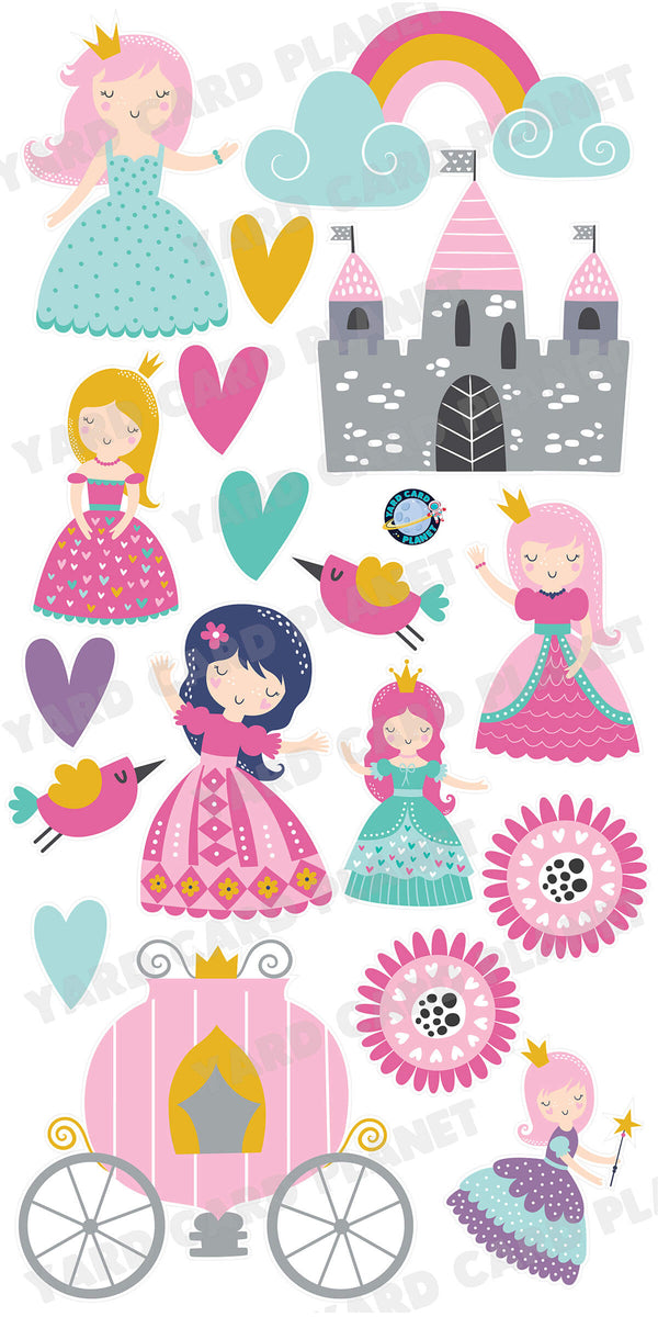 Beautiful Princesses Yard Card Flair Set