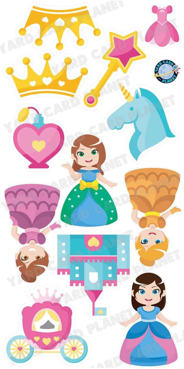 Magical Princess Yard Card Flair Set