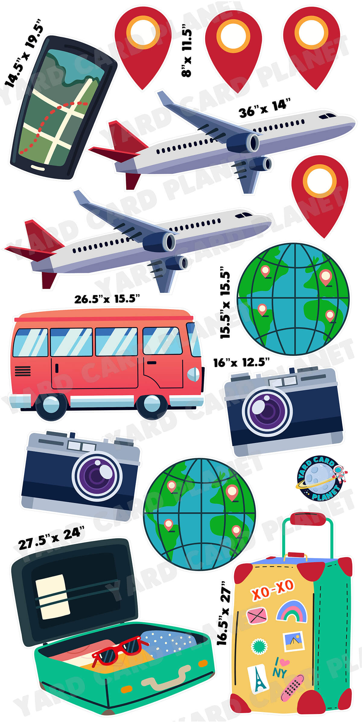 World Traveler Yard Card Flair Set