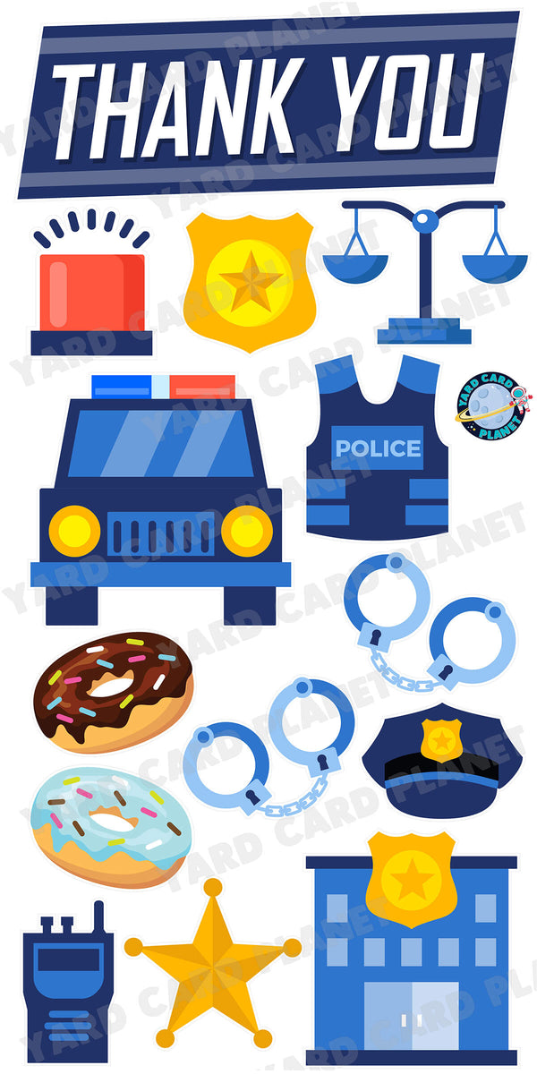 Thank You Police Officers EZ Quick Sign and Yard Card Flair Set