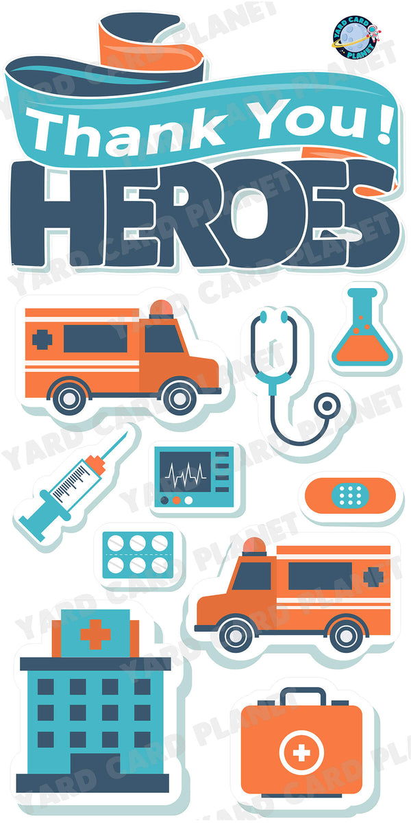 Thank You Healthcare Heroes EZ Quick Sign and Yard Card Flair Set