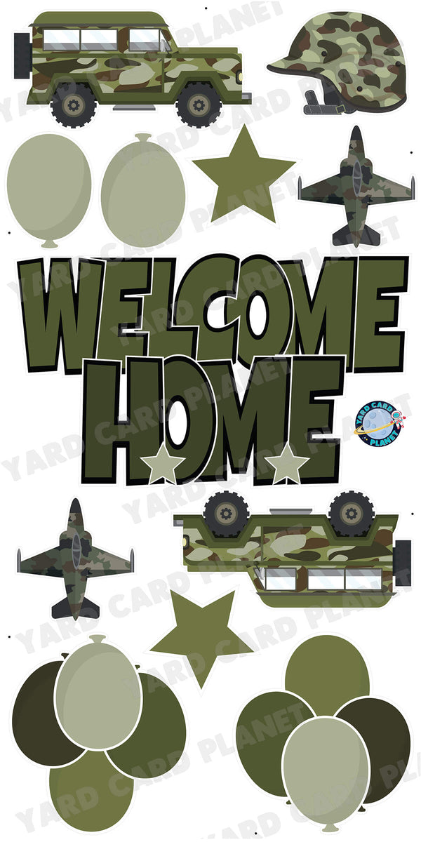 Welcome Home Military Heroes EZ Quick Sign and Yard Card Flair Set