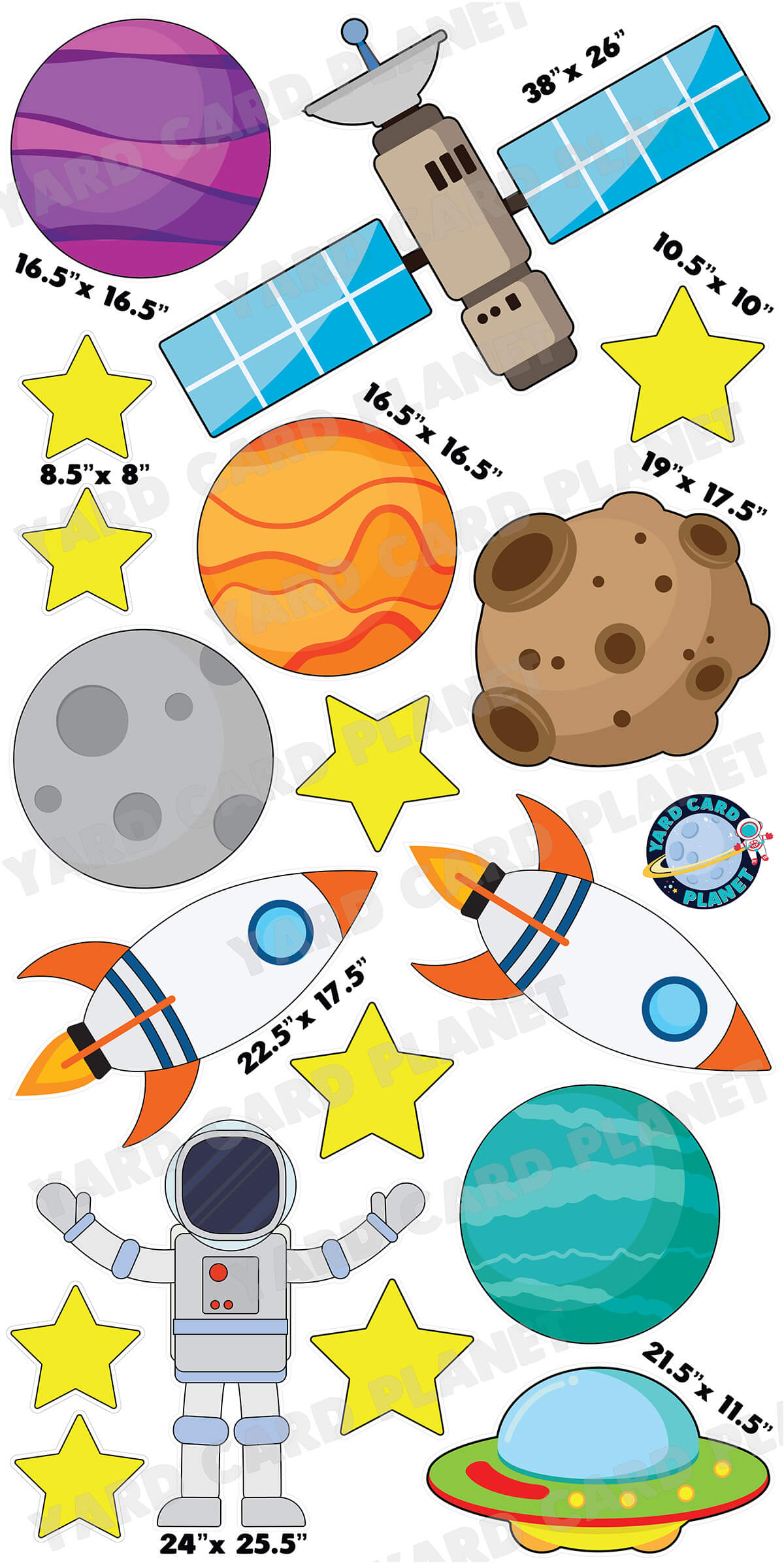 Outer Space Yard Card Flair Set