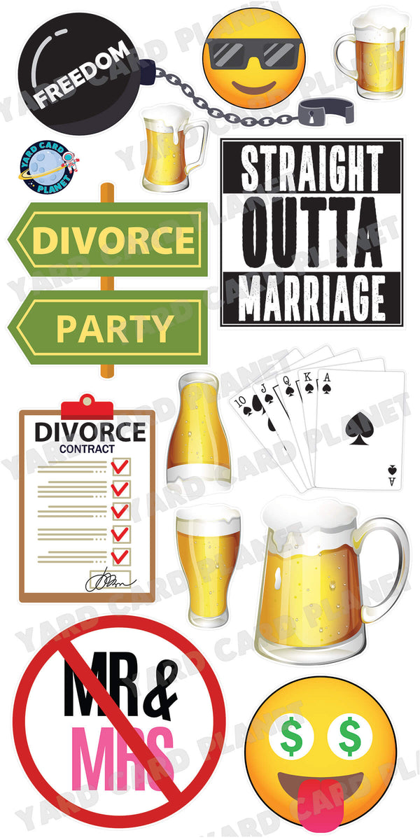 Finally Divorced For Men Yard Card Flair Set
