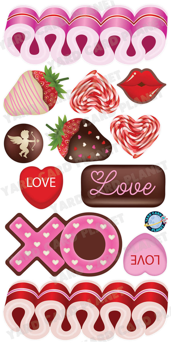 Romance Candy Yard Card Flair Set