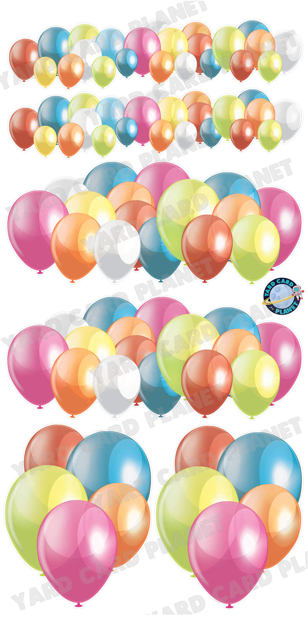 Colorful Balloons EZ Setup Panels and Borders Yard Card Set