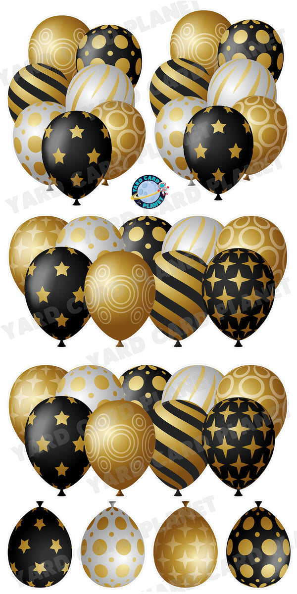 Elegant Metallic Balloons EZ Setup Panels and Borders Yard Card Set
