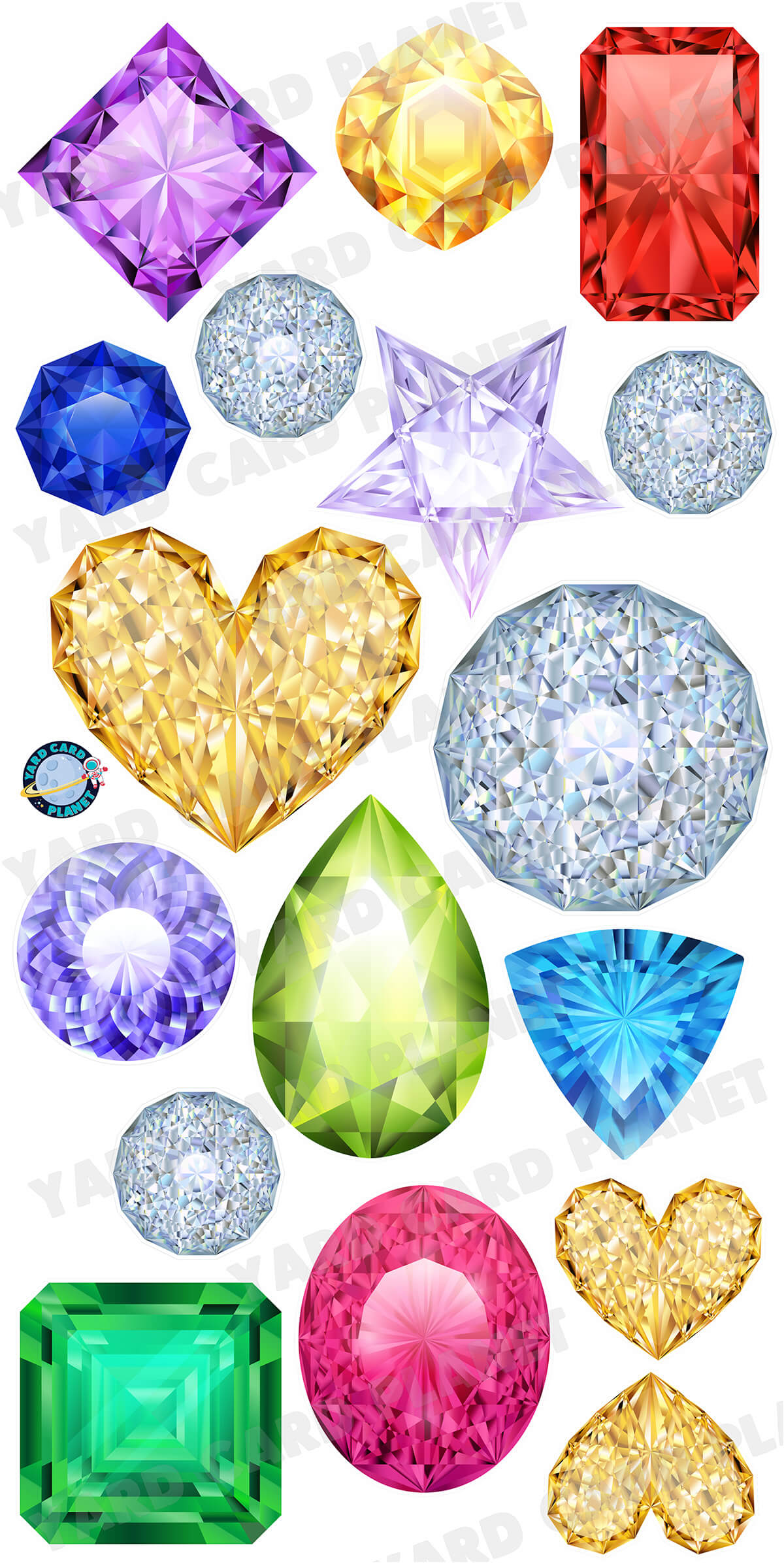 Gemstones Yard Card Flair Set