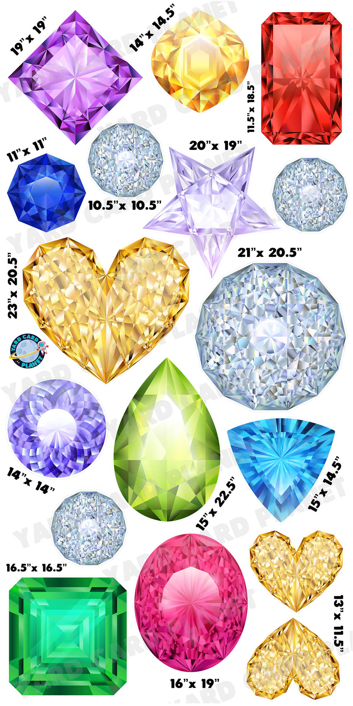 Gemstones Yard Card Flair Set