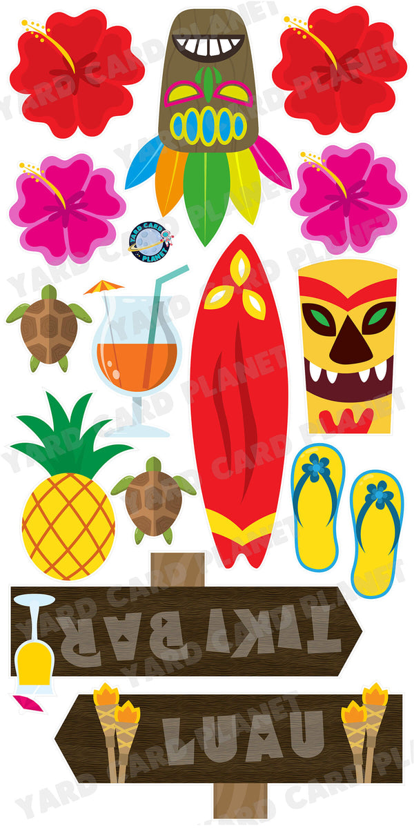 Hawaiian Luau Yard Card Flair Set