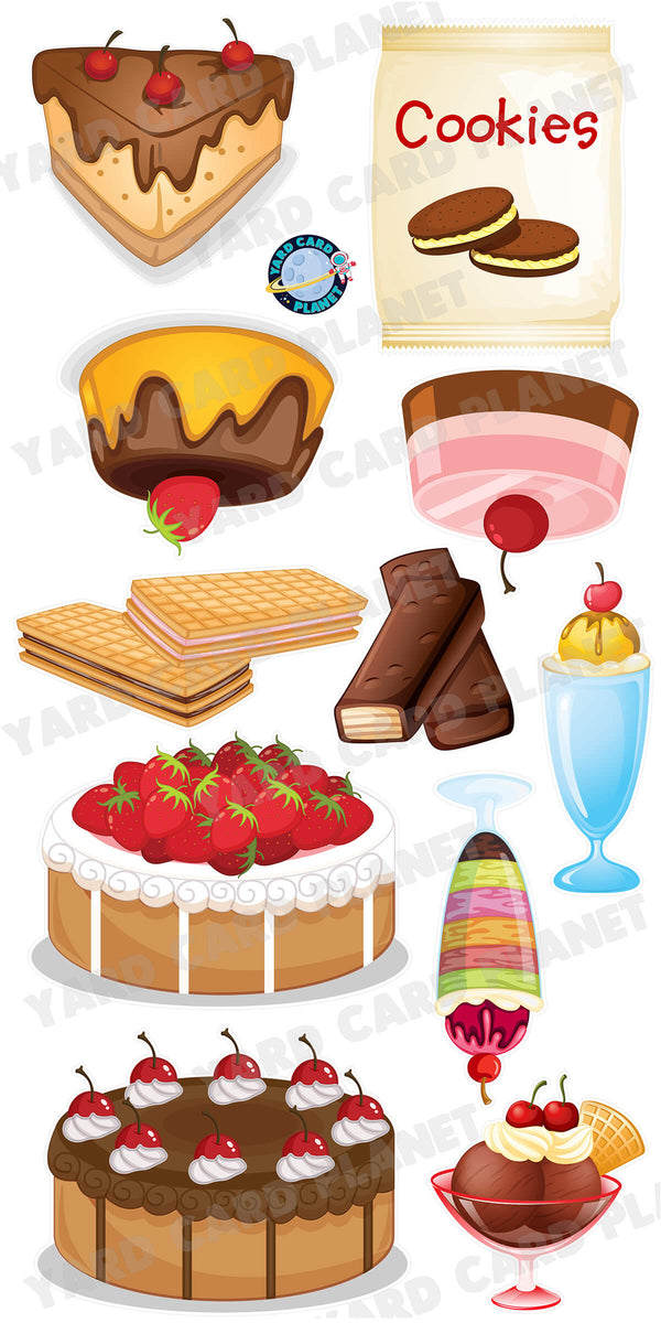 Tasty Desserts Yard Card Flair Set
