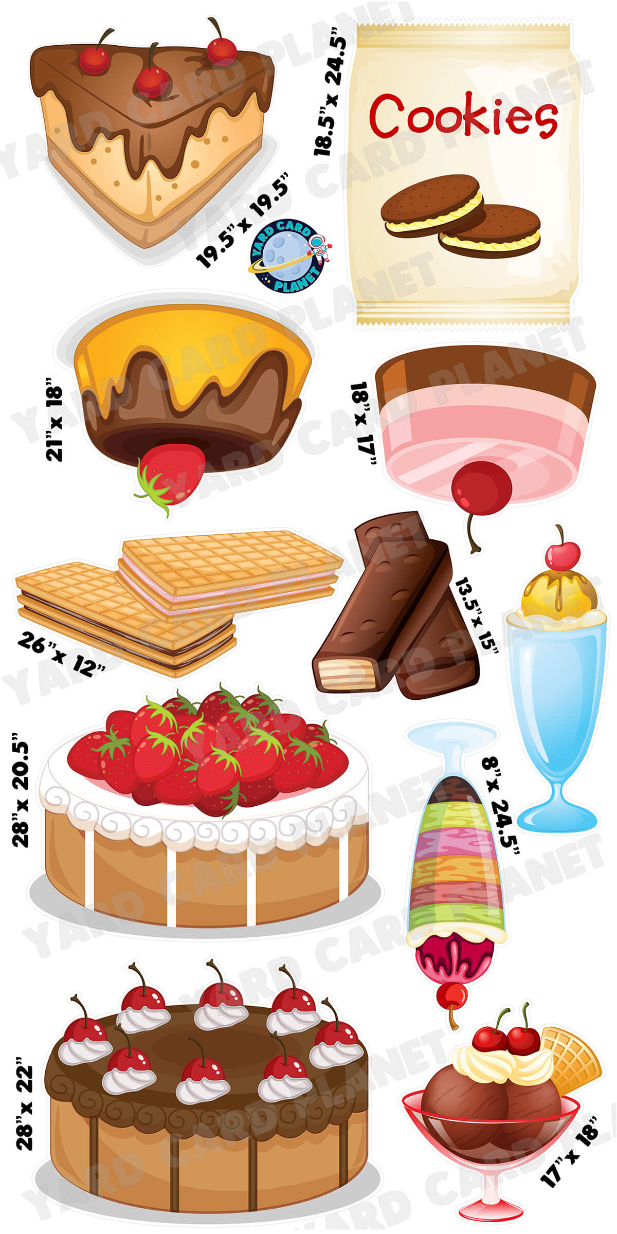 Tasty Desserts Yard Card Flair Set