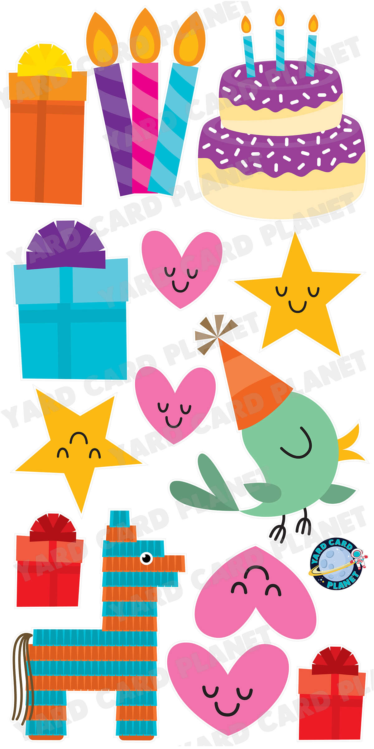 Fiesta Birthday Yard Card Flair Set