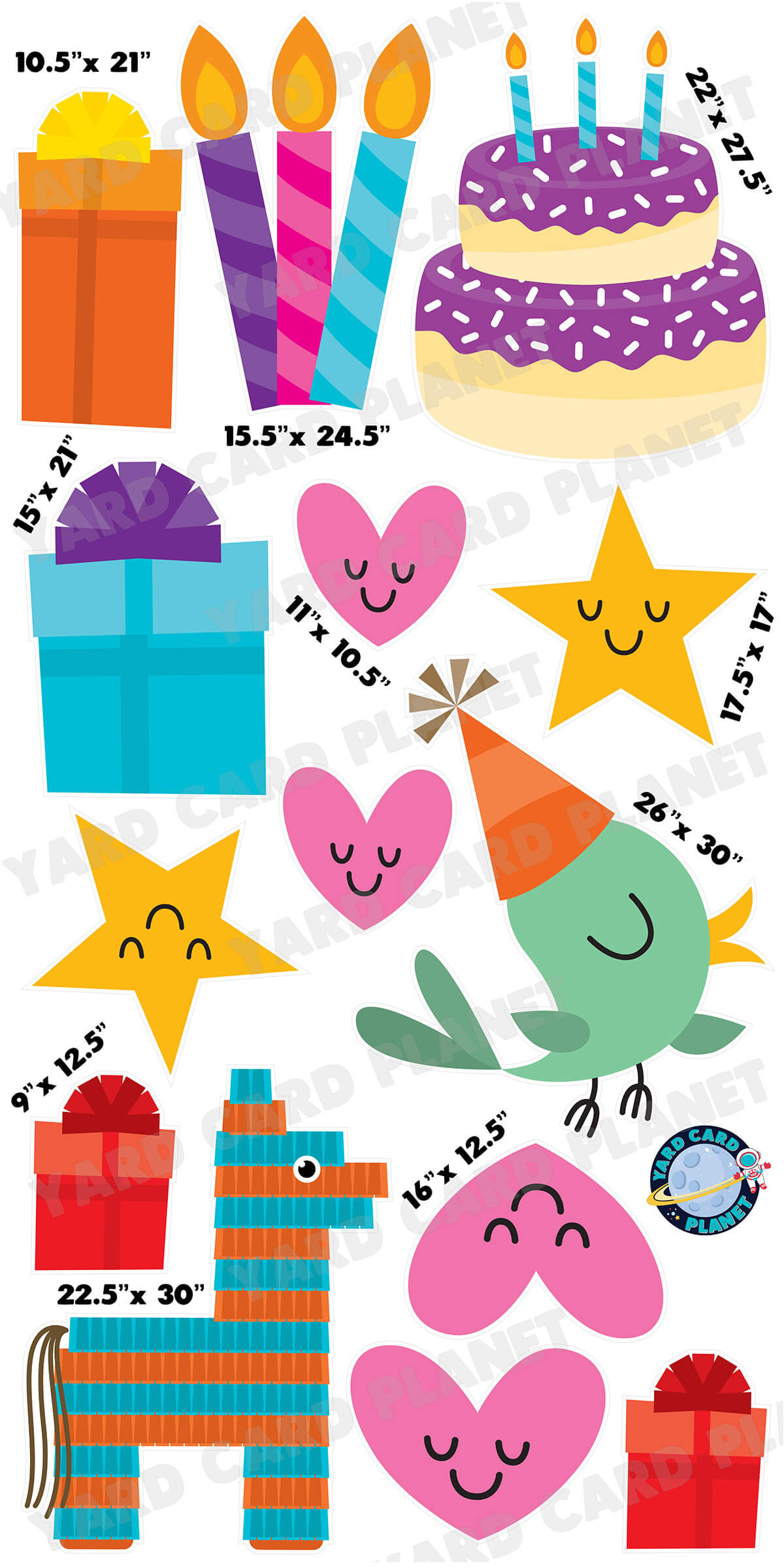 Fiesta Birthday Yard Card Flair Set