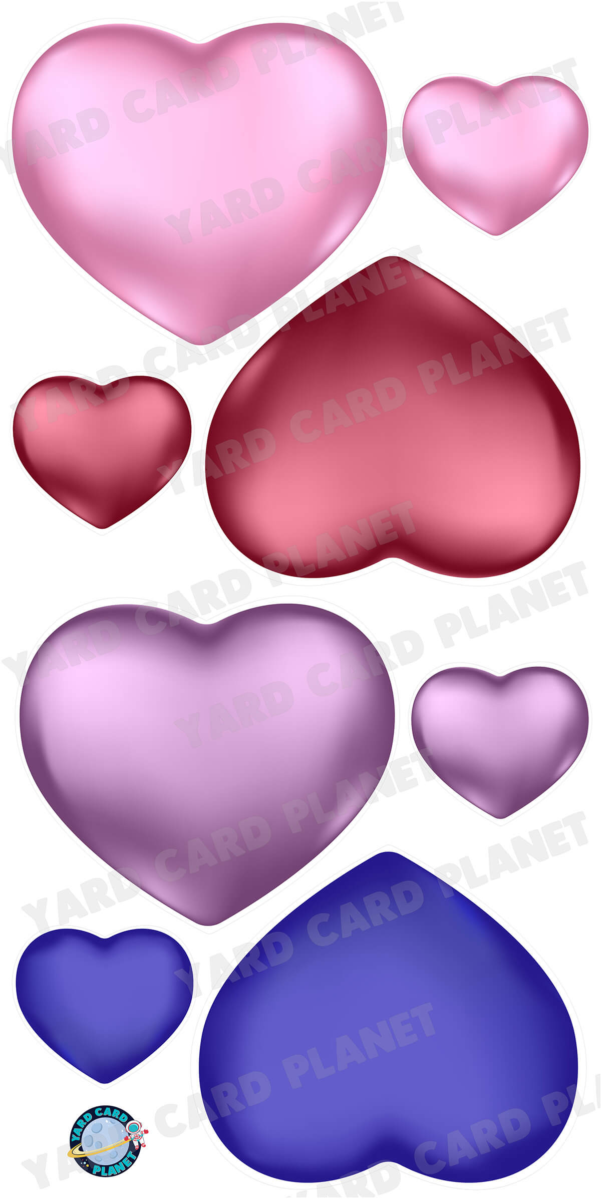 Metallic Hearts Yard Card Flair Set - Part 2