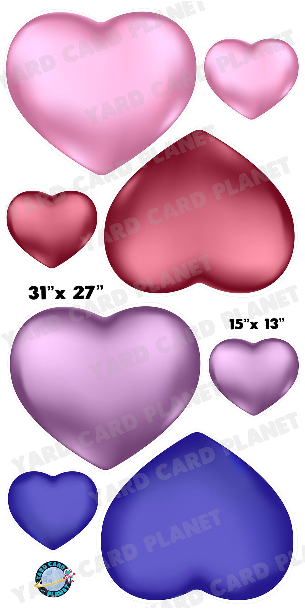 Metallic Hearts Yard Card Flair Set - Part 2