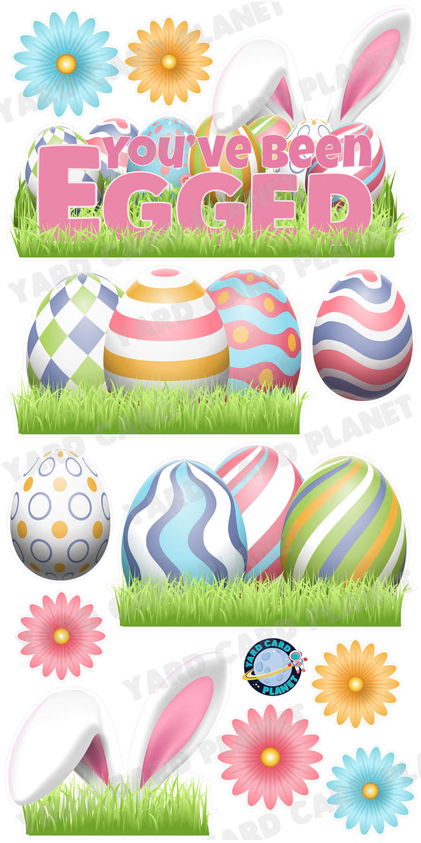 You've Been Egged Easter EZ Setup Panels and Borders Yard Card Set