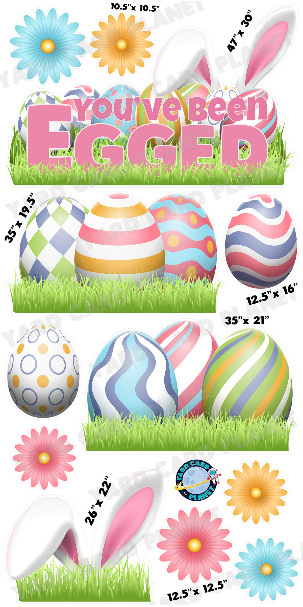 You've Been Egged Easter EZ Setup Panels and Borders Yard Card Set