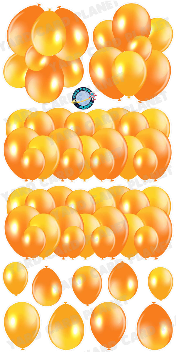 Orange Balloon Panels, Bouquets and Singles Yard Card Set