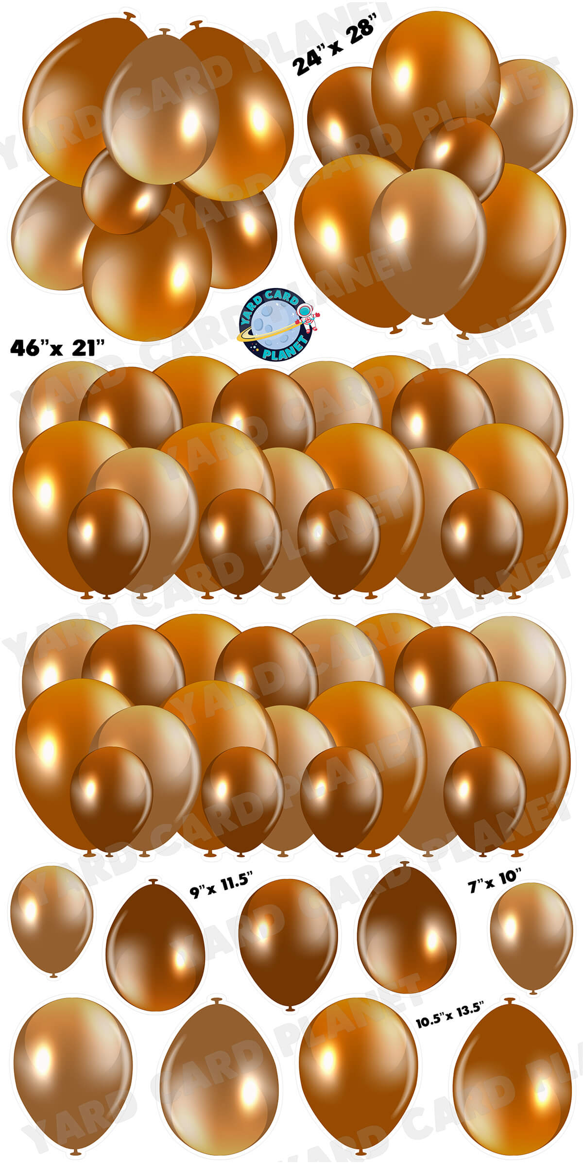 Brown Balloon Panels, Bouquets and Singles Yard Card Set