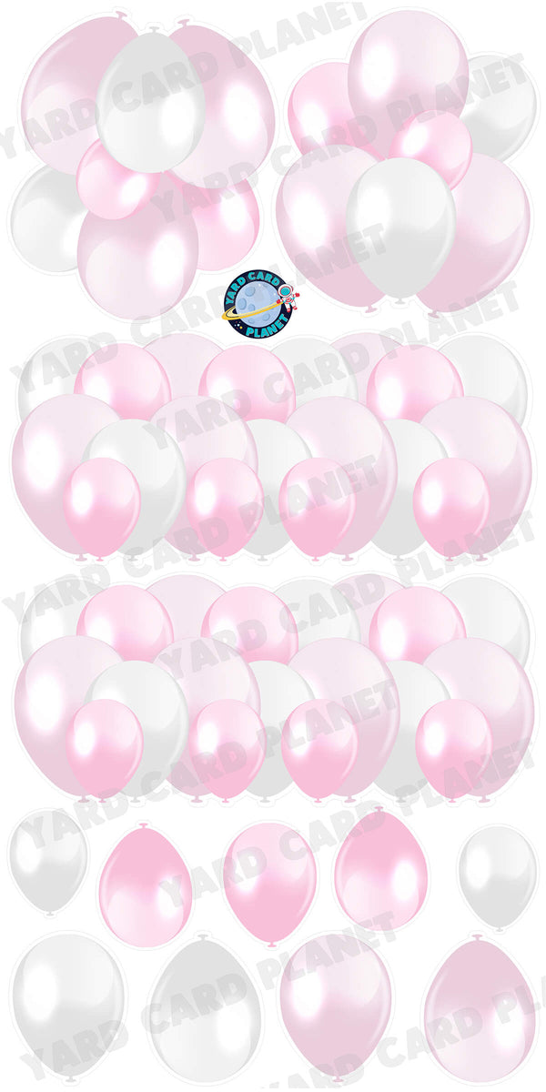 Light Pink Balloon Panels, Bouquets and Singles Yard Card Set