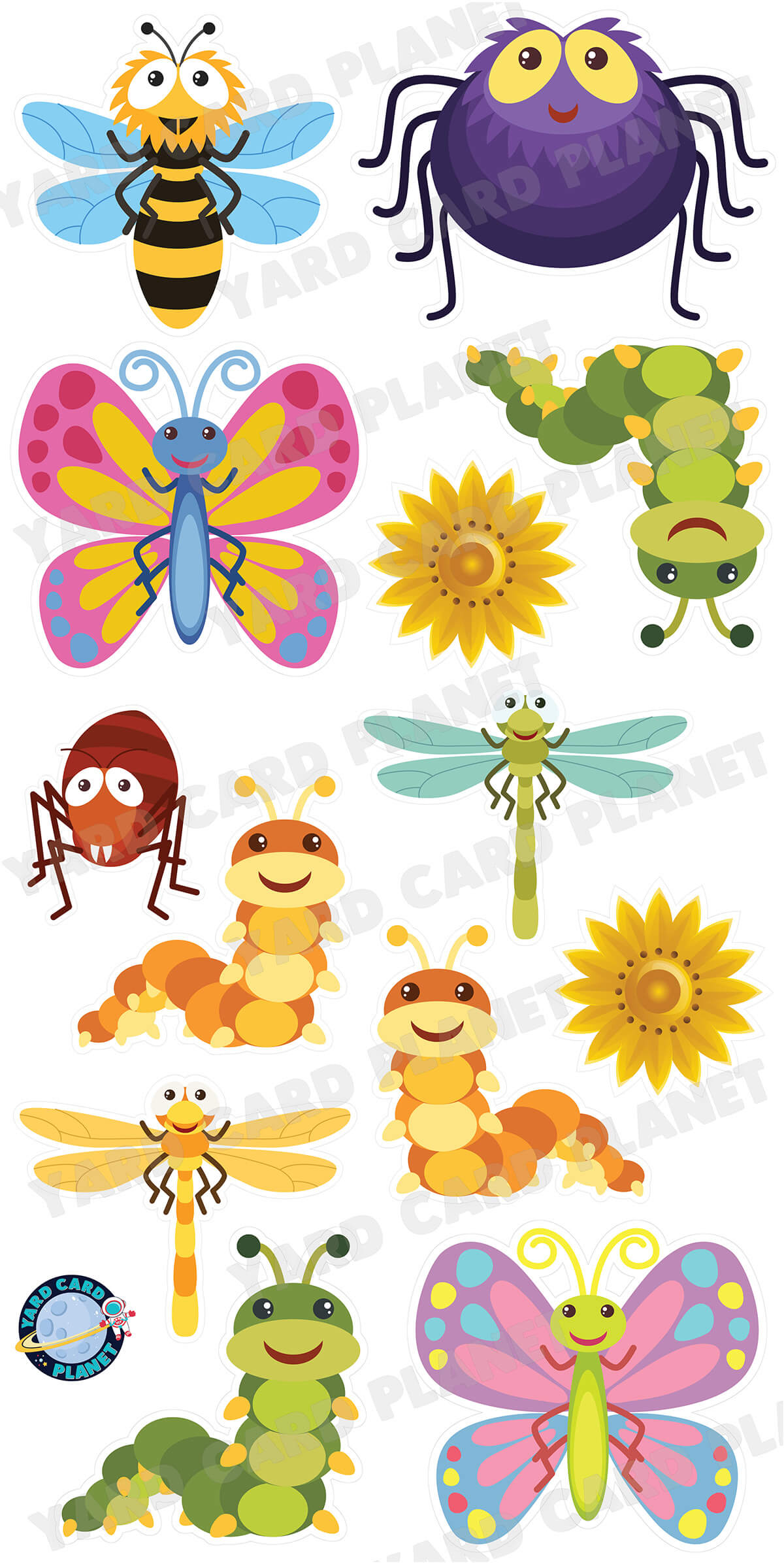 As Snug As Cute Bugs Yard Card Flair Set