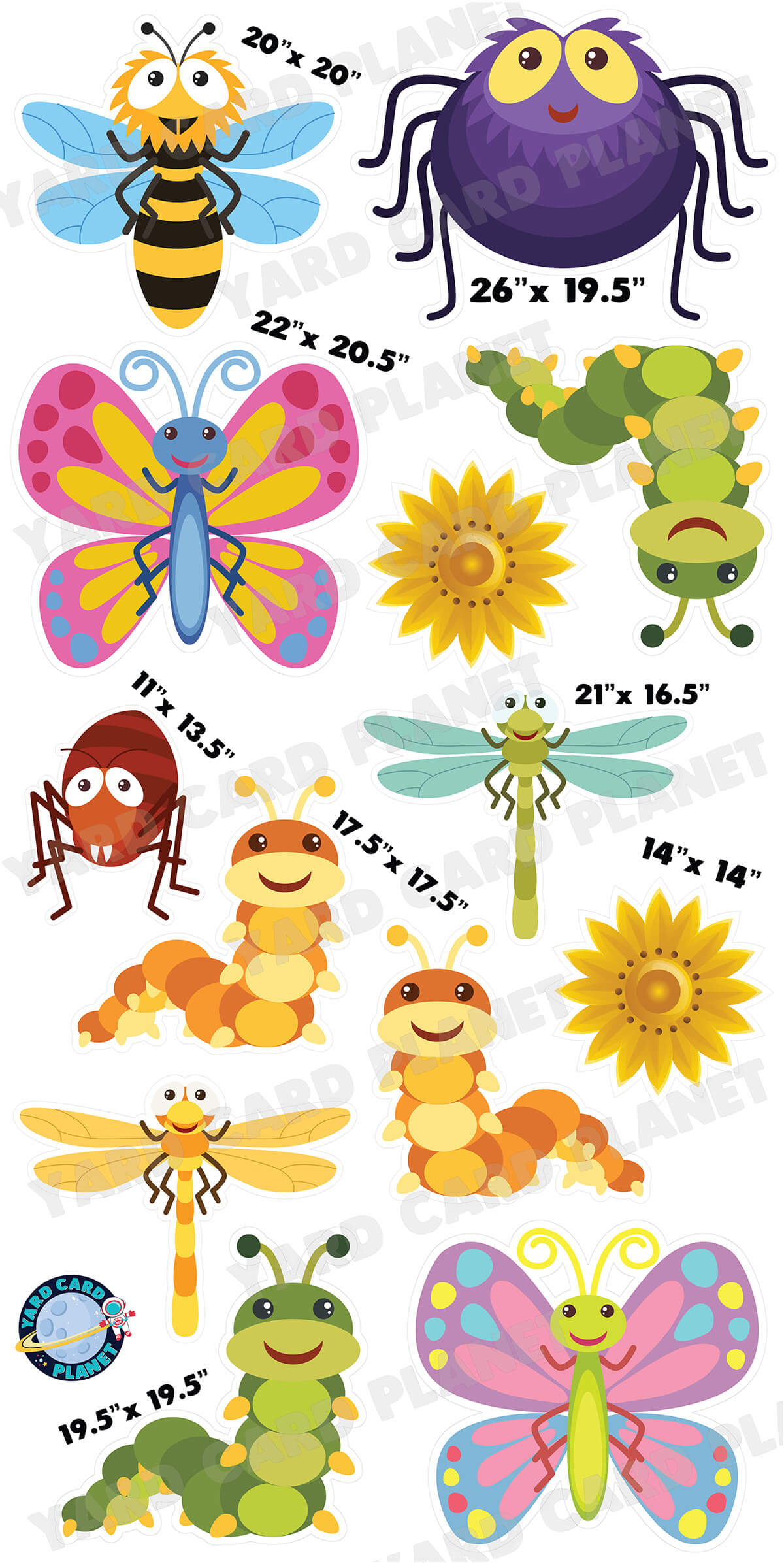 As Snug As Cute Bugs Yard Card Flair Set