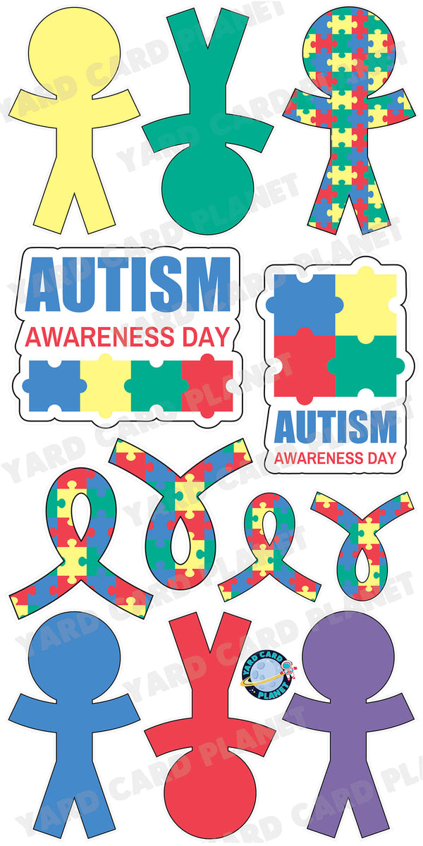 Autism Awareness Yard Card Flair Set - Part 1