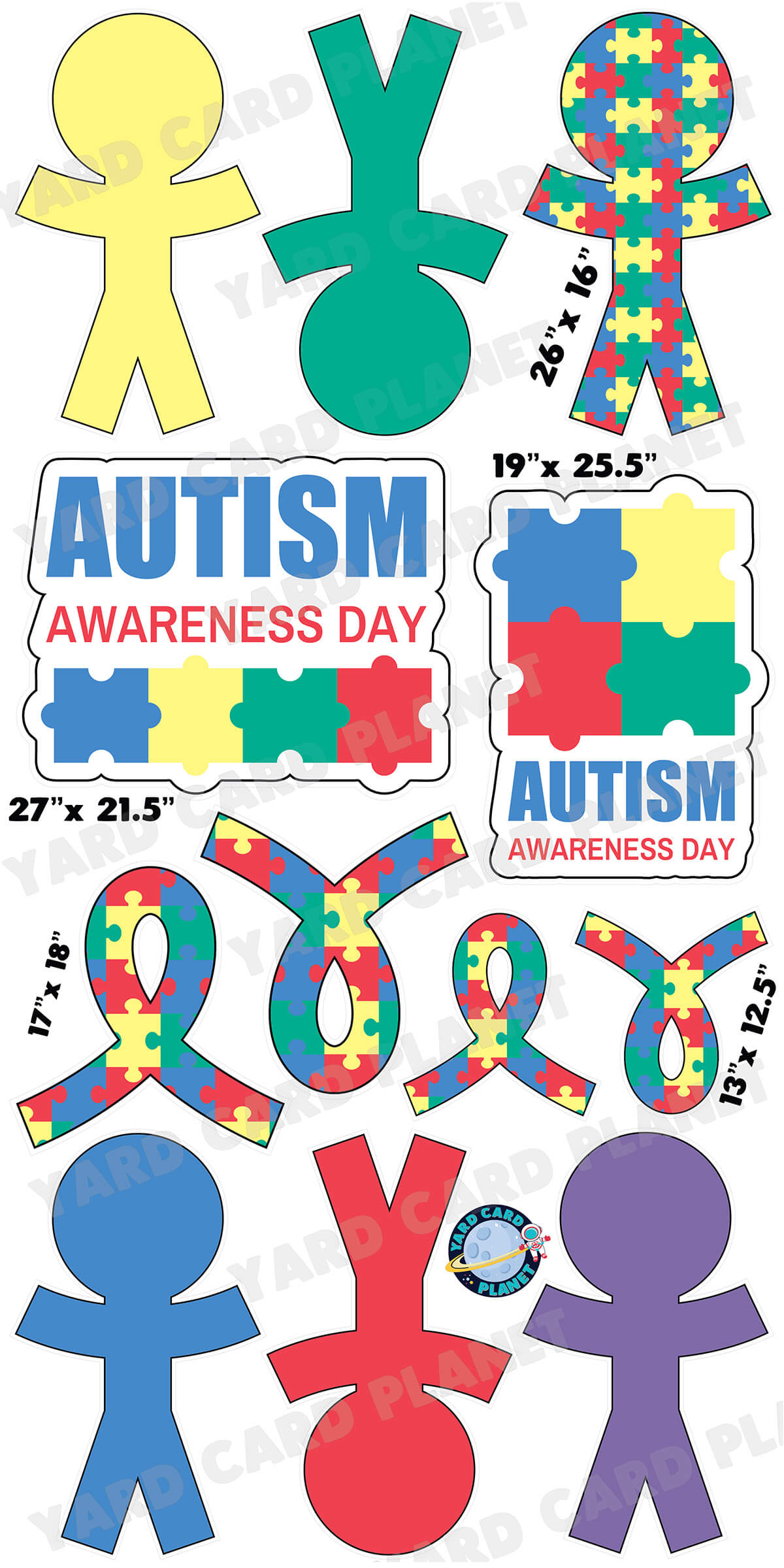 Autism Awareness Yard Card Flair Set - Part 1