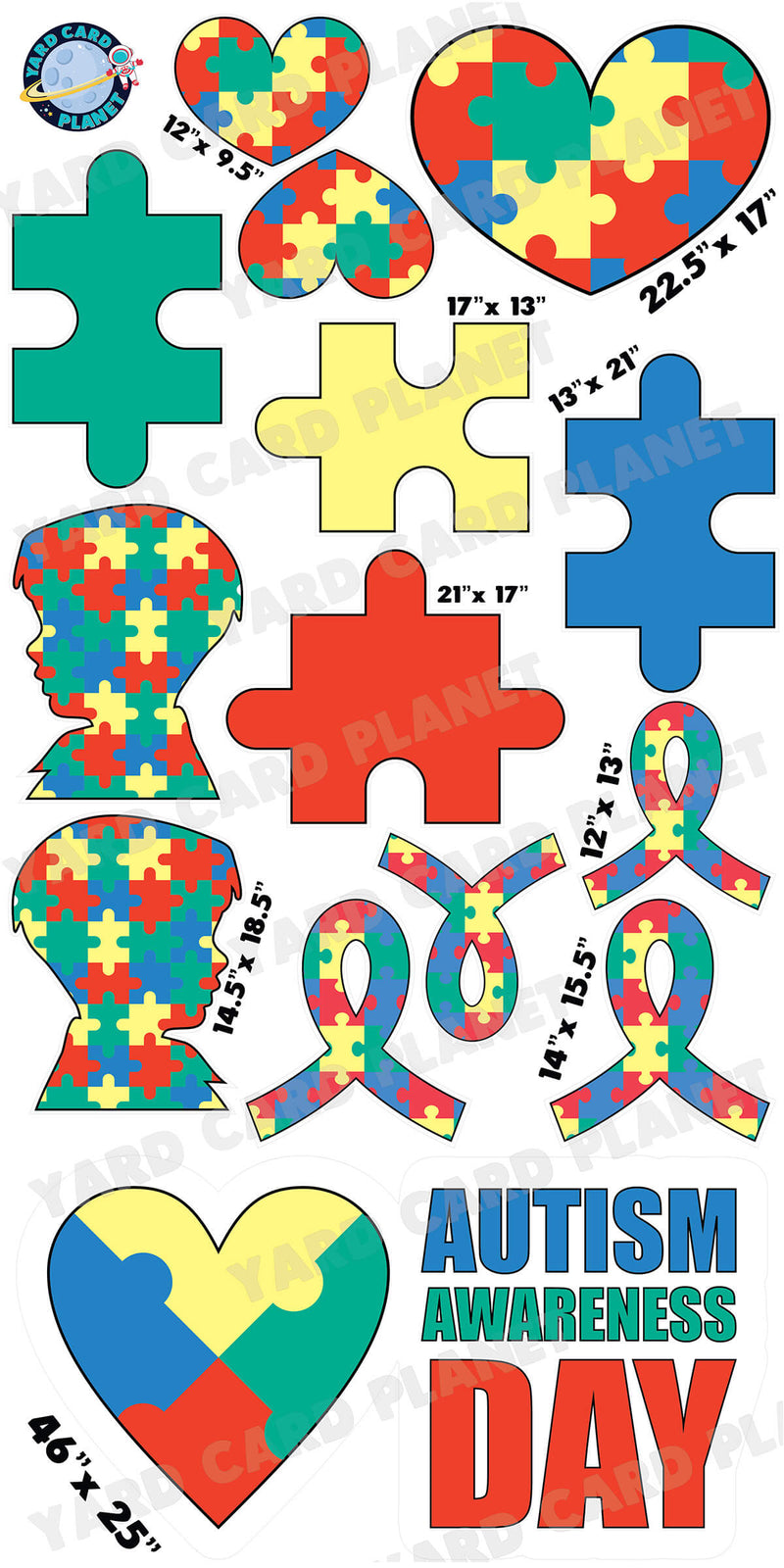 Autism Awareness Yard Card Flair Set - Part 2
