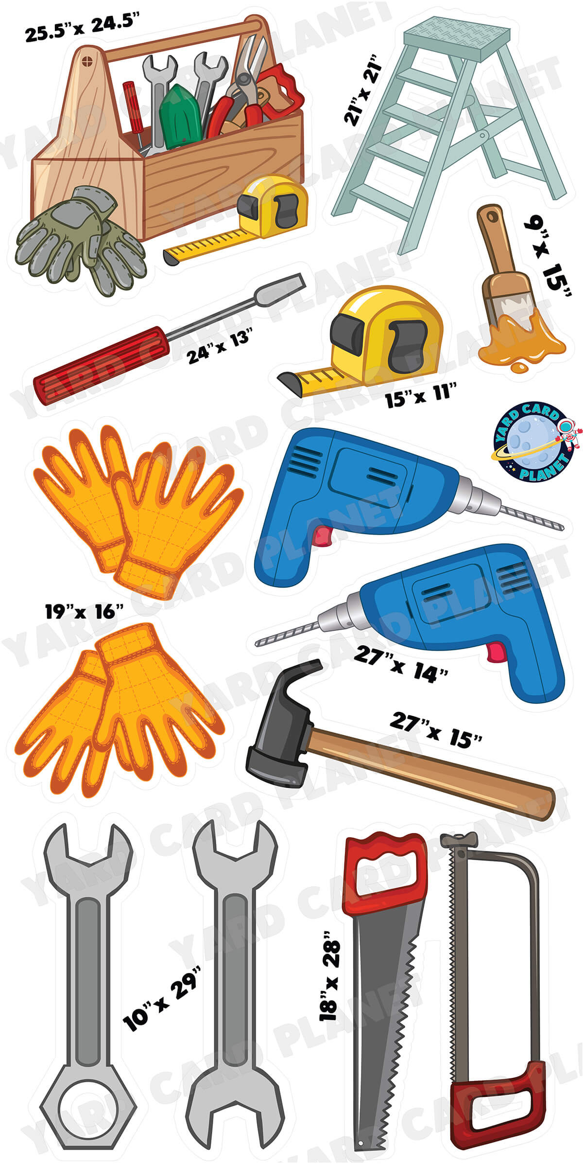 Handyman Tools Yard Card Flair Set