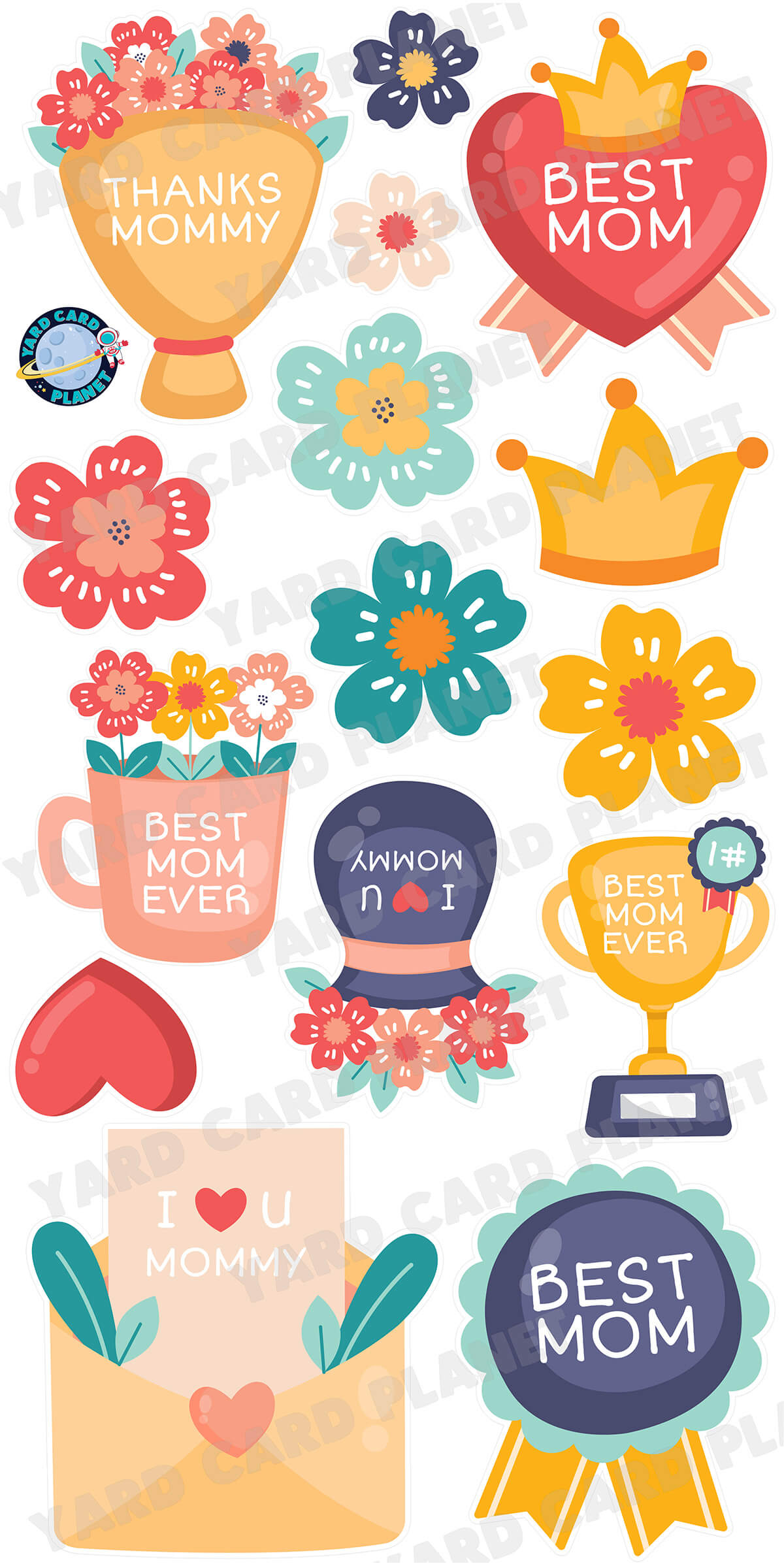 Best Mom Ever Yard Card Flair Set