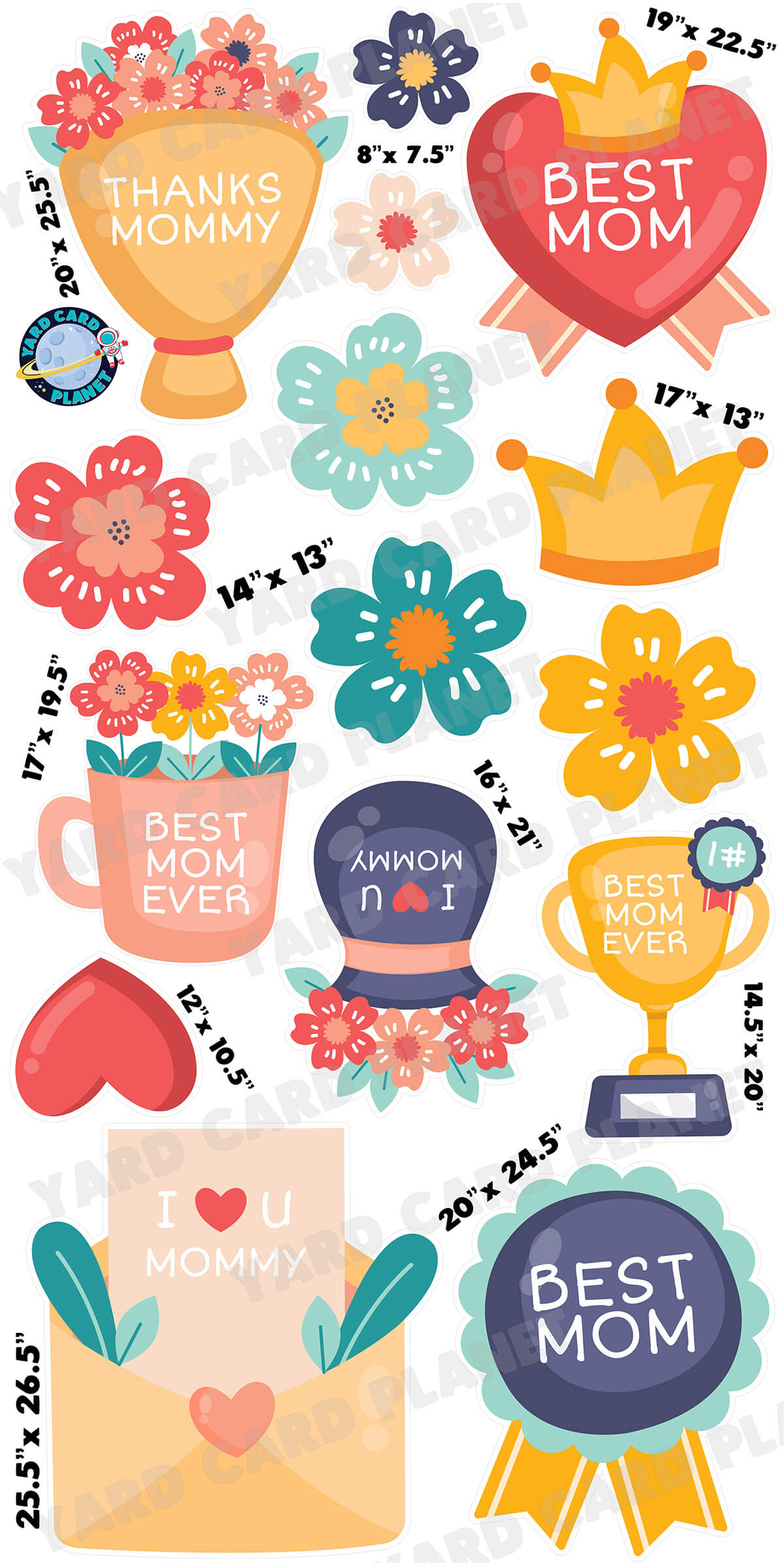 Best Mom Ever Yard Card Flair Set