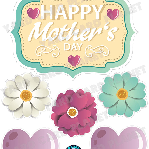 Happy Mother's Day EZ Quick Sign and Floral Panels Yard Card