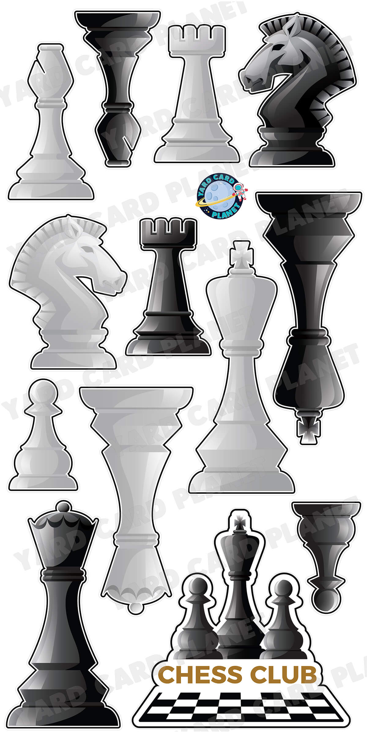 Chess Club Yard Card Flair Set