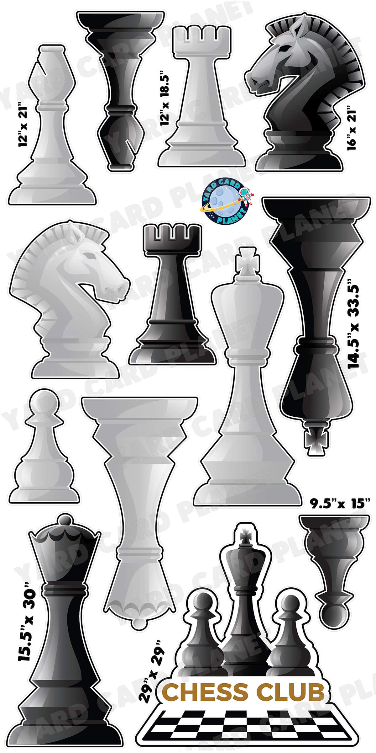 Chess Club Yard Card Flair Set