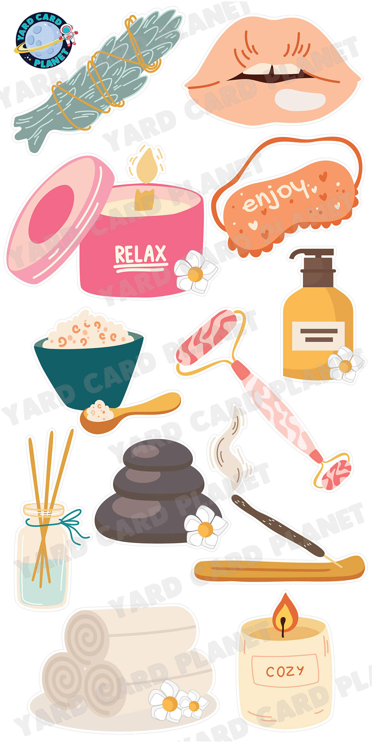 Spa Relaxation Yard Card Flair Set