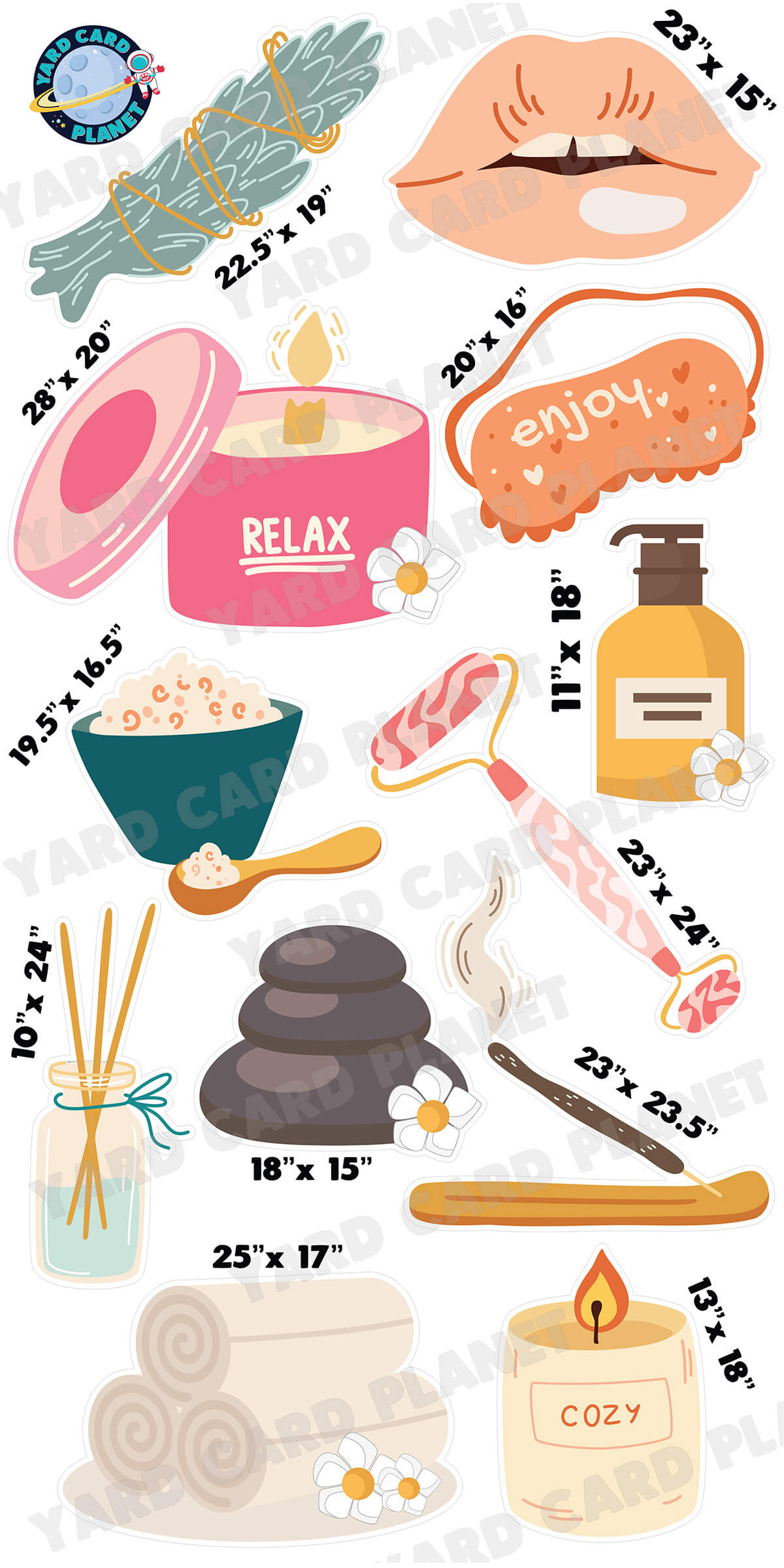 Spa Relaxation Yard Card Flair Set