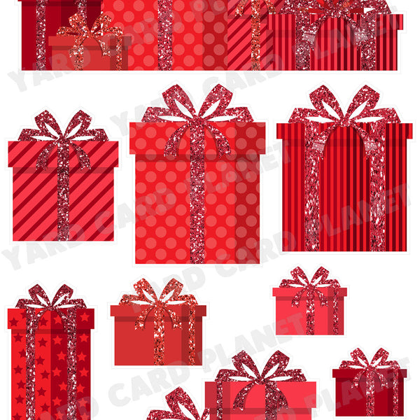 Red Glitter Gift Boxes