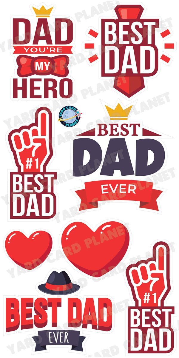 Father's Day Best Dad Ever Yard Card Flair Set