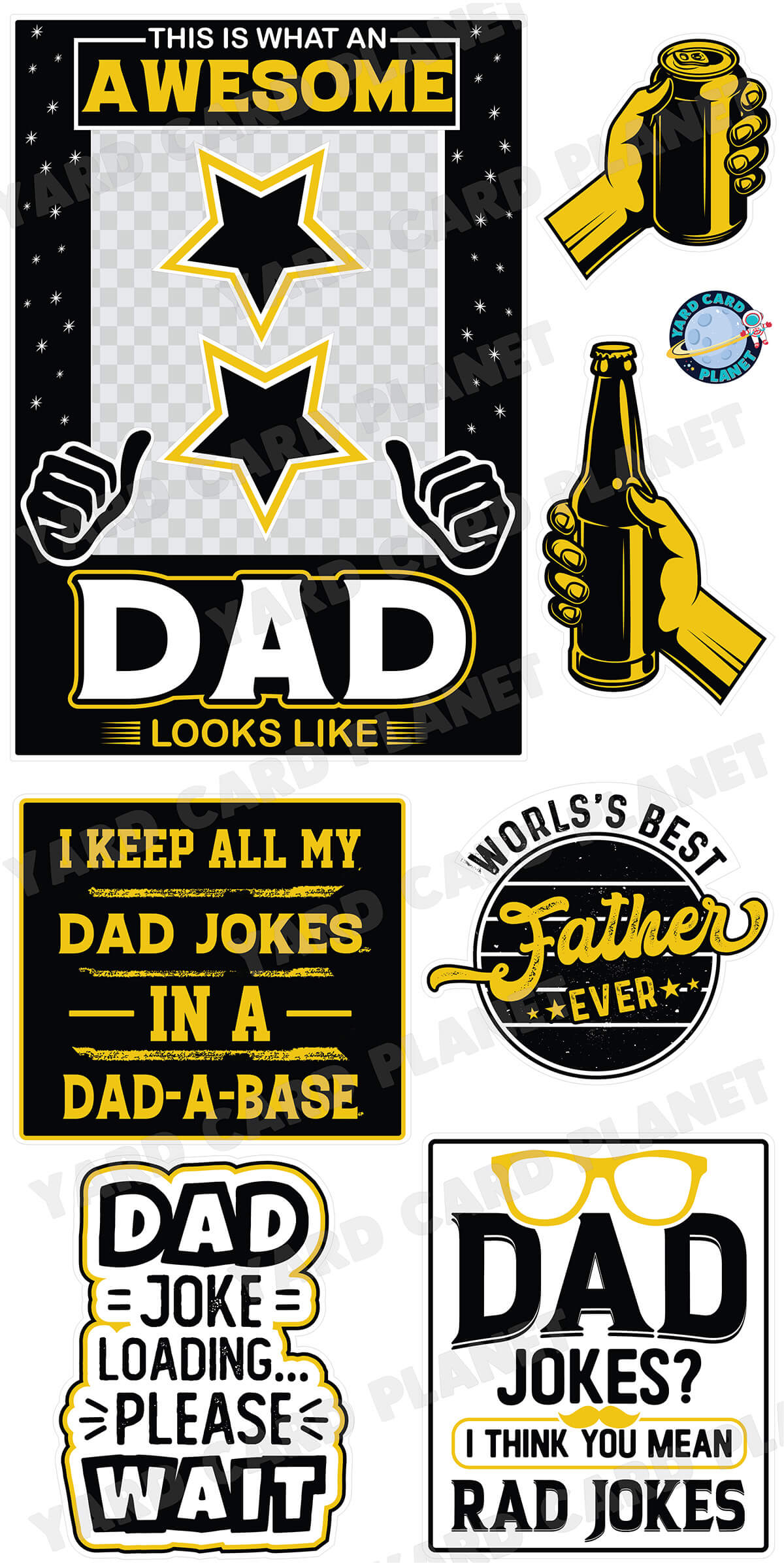 Awesome Dad Photo Frame and Dad Jokes Yard Card Set