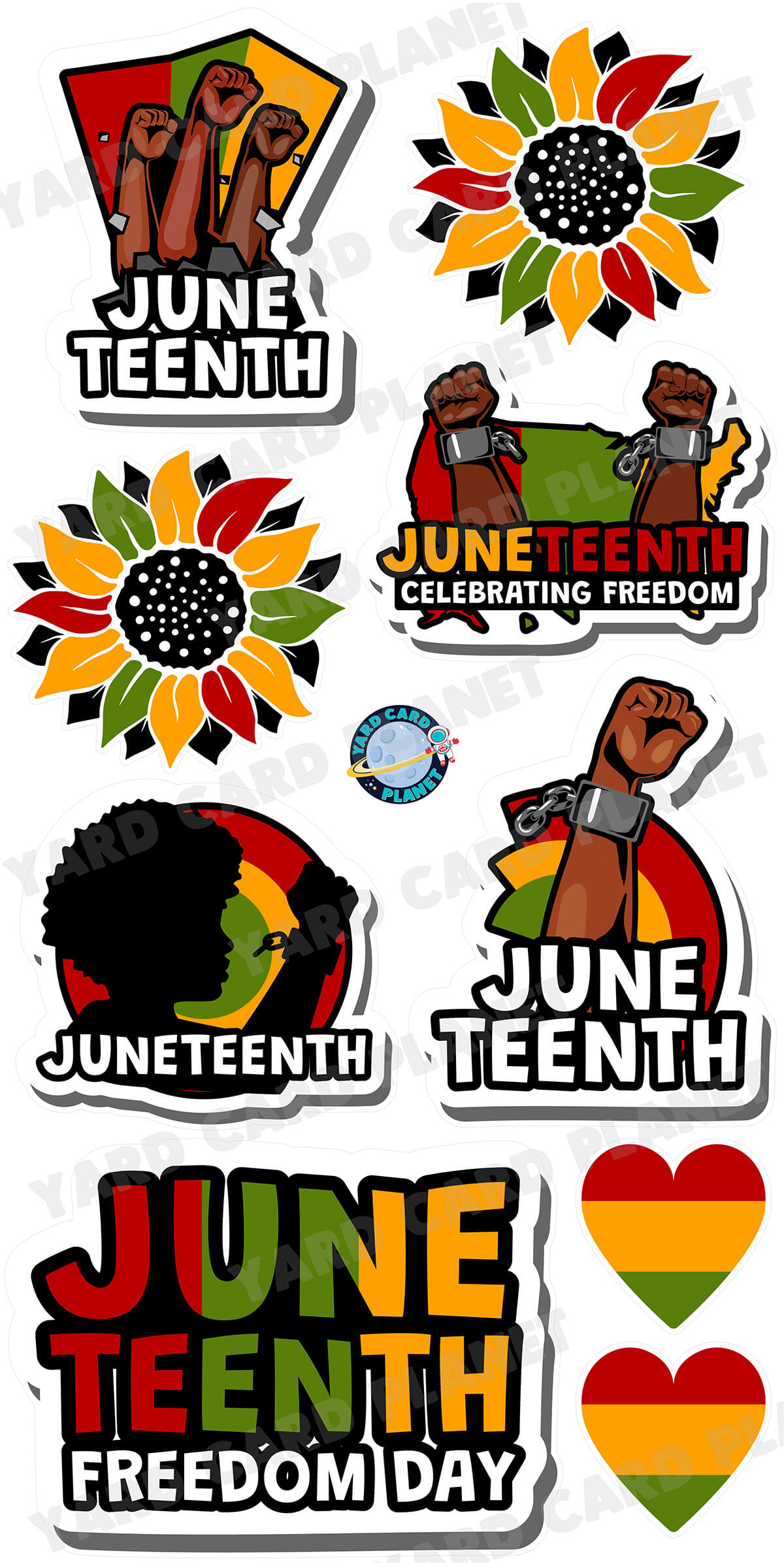 Juneteenth Freedom Day Yard Card Flair Set