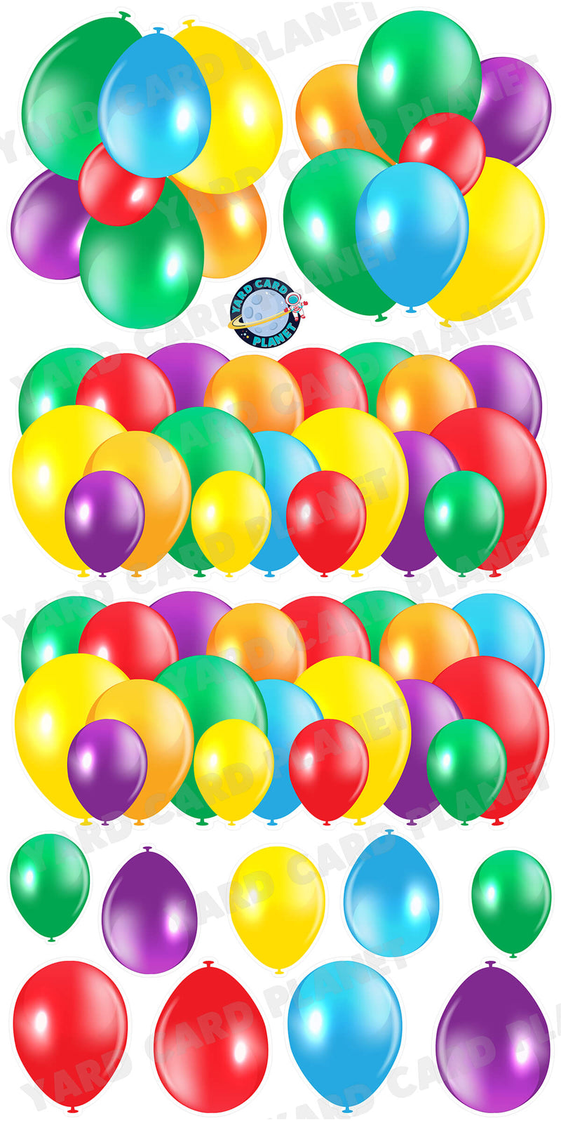 Color Wheel Balloon Panels, Bouquets and Singles Yard Card Set