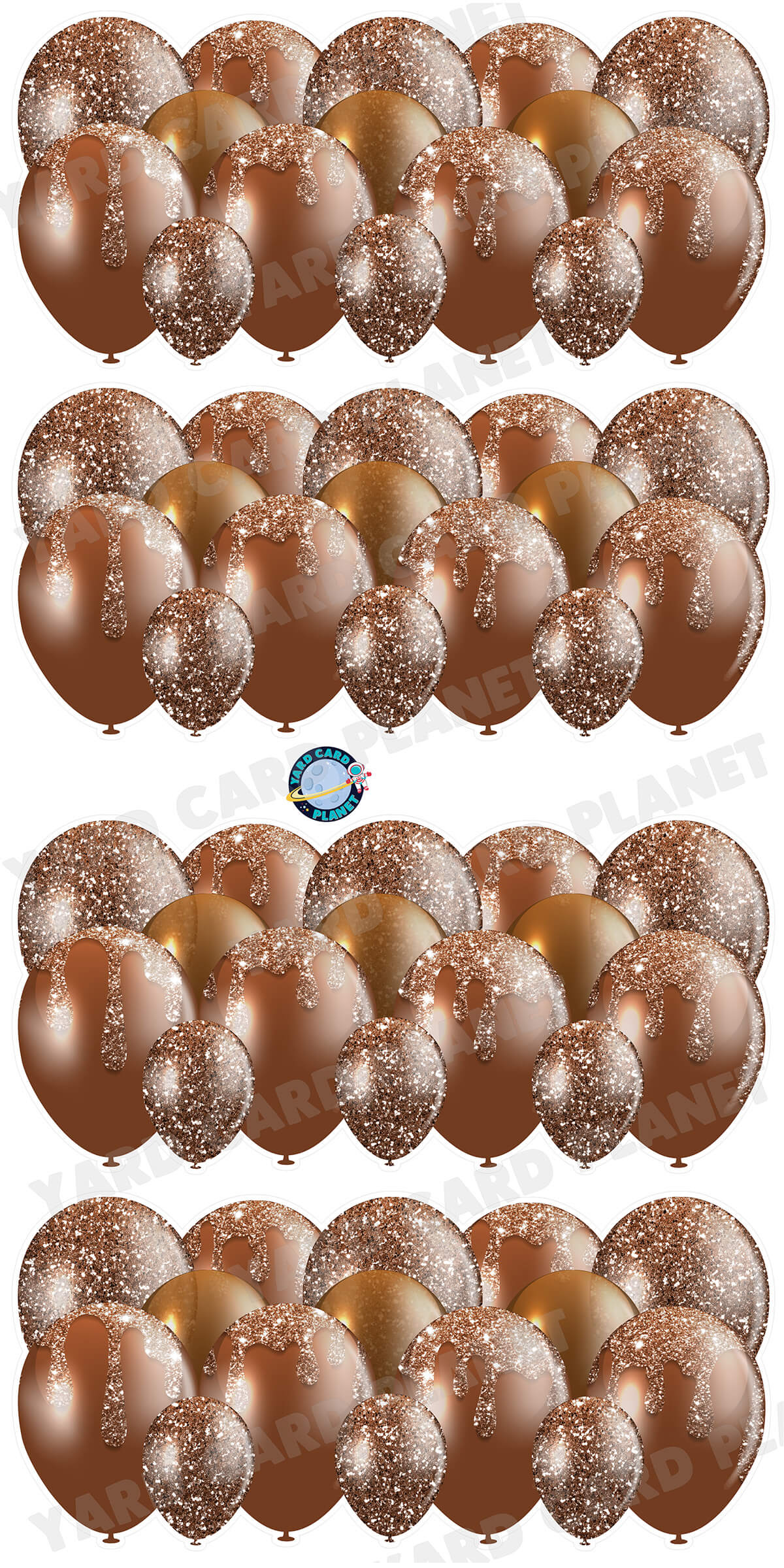 Brown Glitter Balloon Panels Yard Card Set