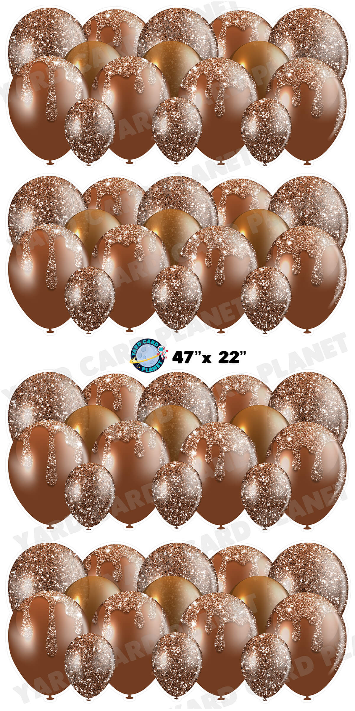 Brown Glitter Balloon Panels Yard Card Set