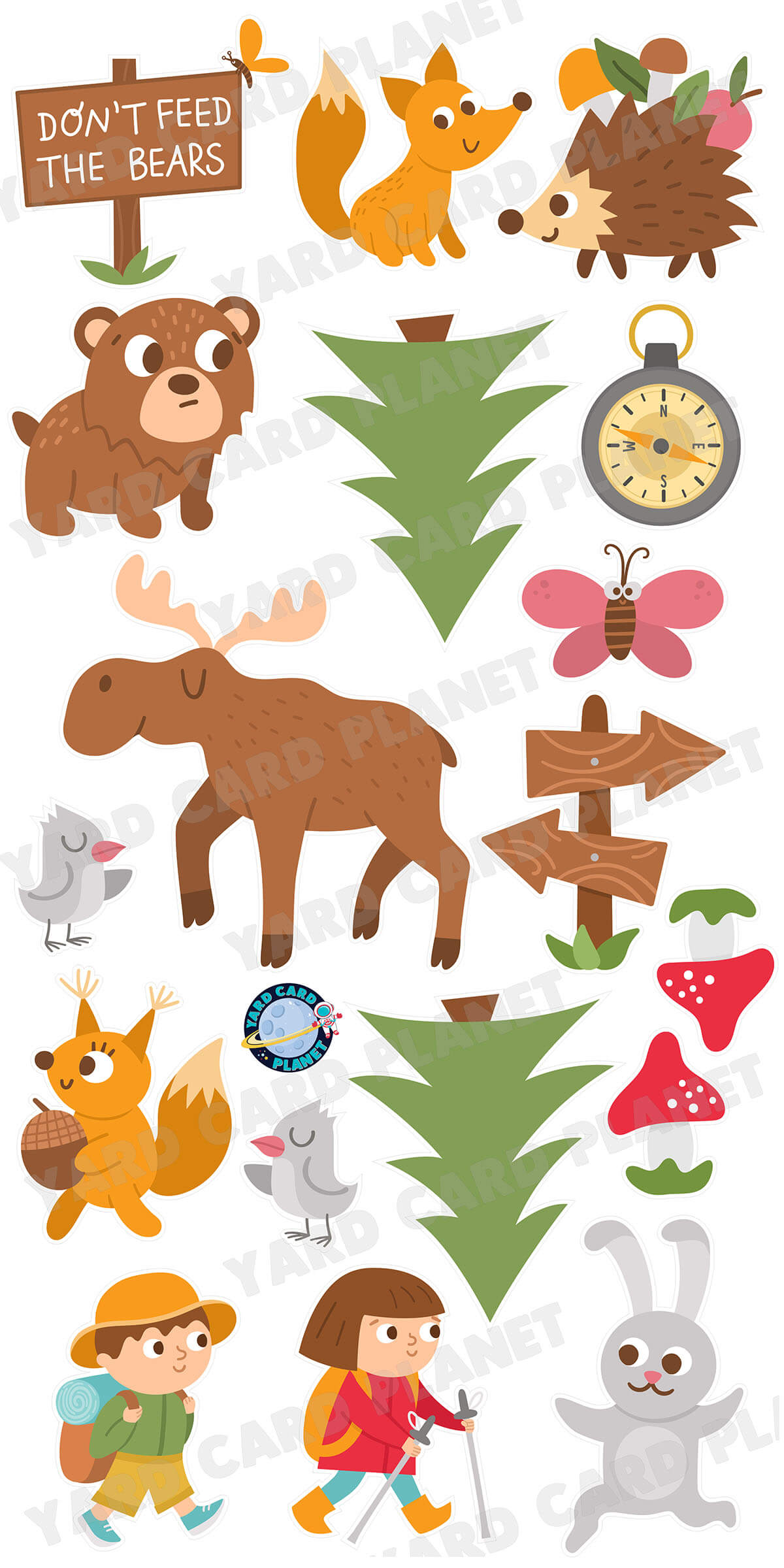 Woodland Animals Yard Card Flair Set