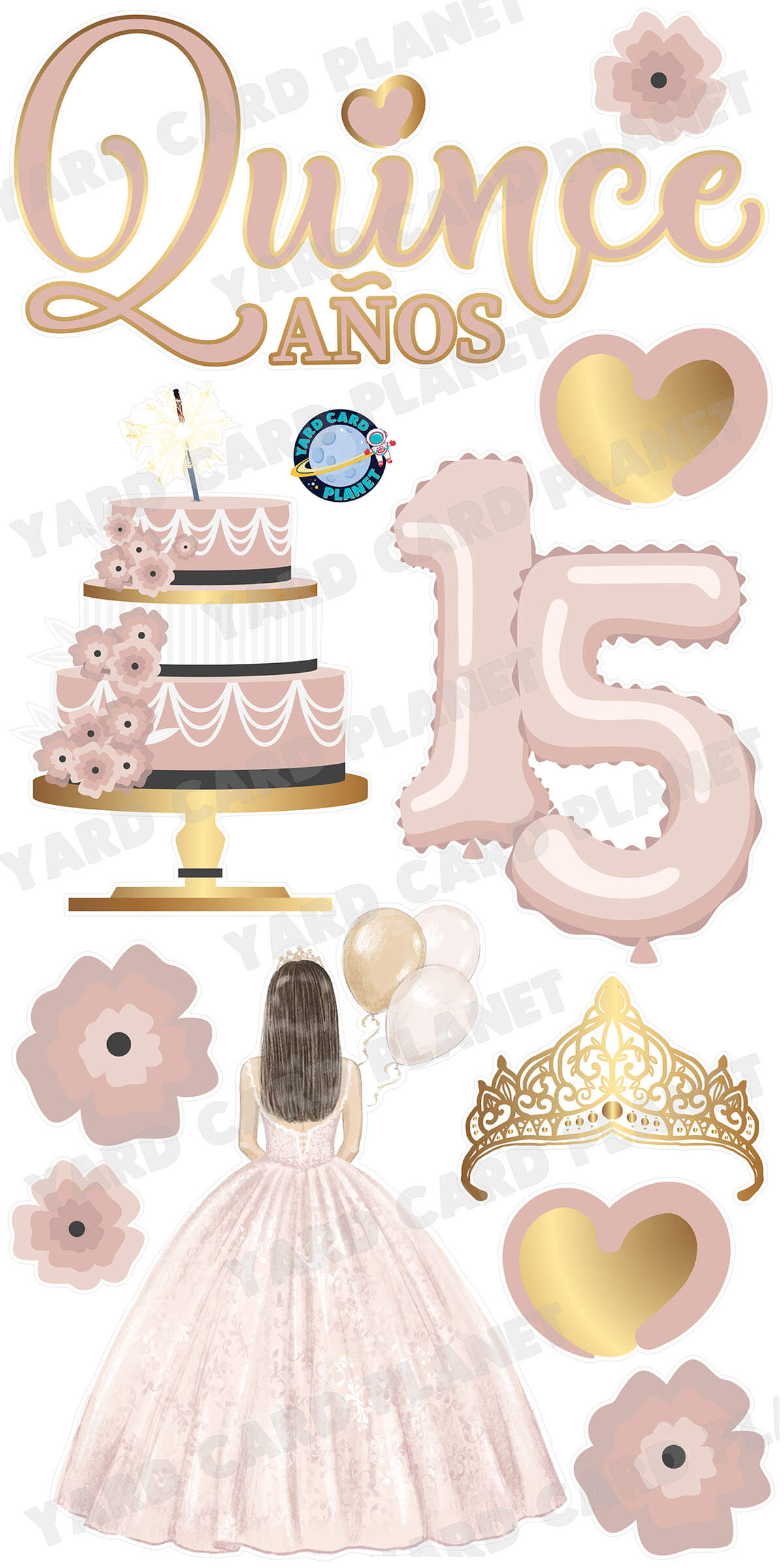 Quinceañera EZ Quick Sign and Yard Card Flair Set