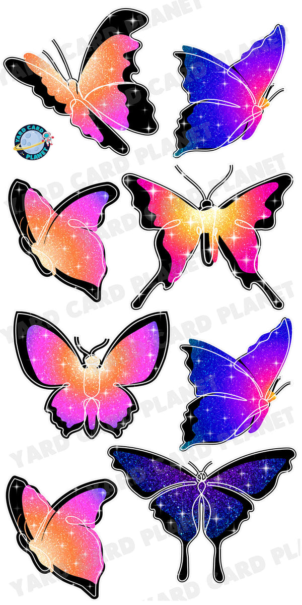 Sparkle Butterfly Yard Card Flair Set