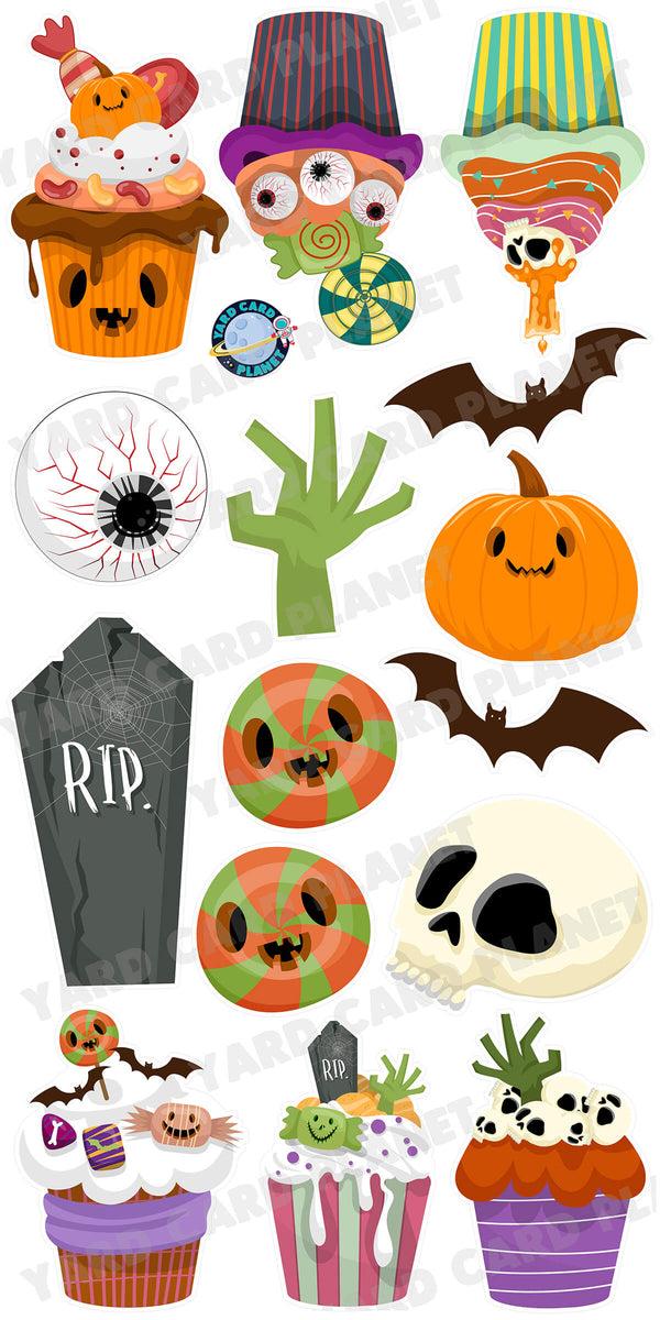 Halloween Cupcakes and Scary Yard Card Flair Set