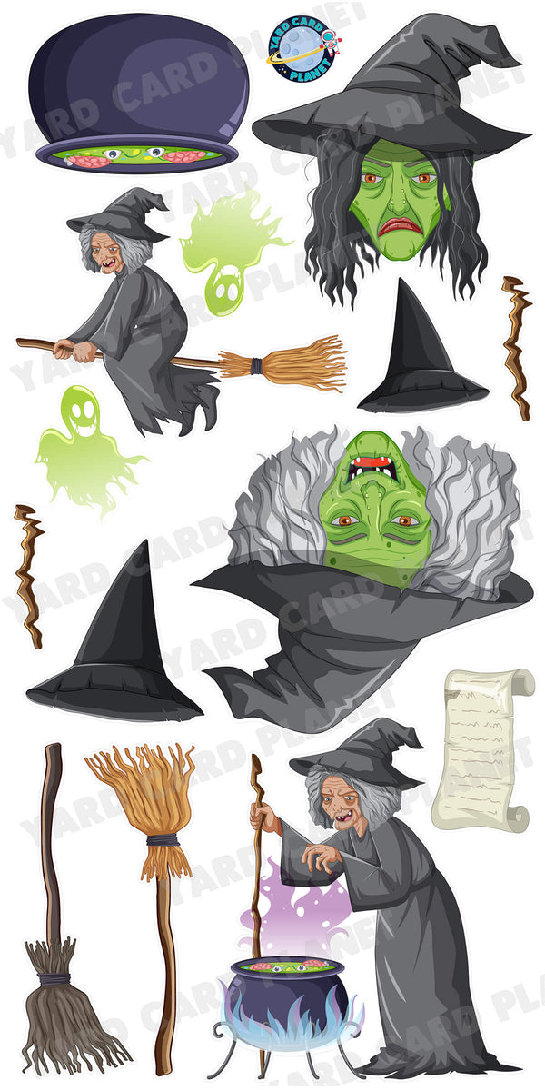Halloween Witches Brew Yard Card Flair Set
